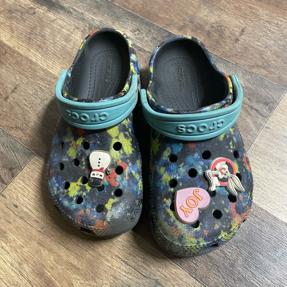 Crocs Kids Multicolor Clog with Light Blue Strap